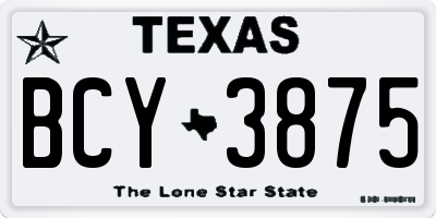 TX license plate BCY3875