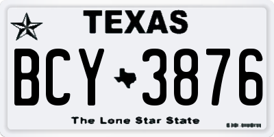 TX license plate BCY3876