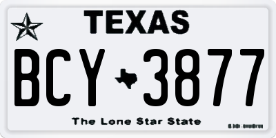 TX license plate BCY3877