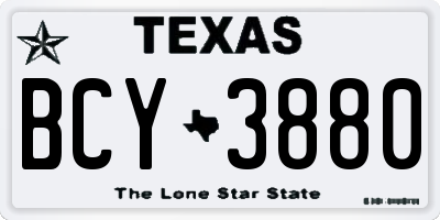 TX license plate BCY3880