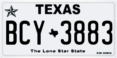 TX license plate BCY3883