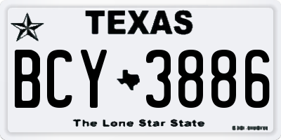 TX license plate BCY3886