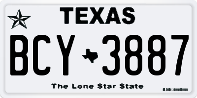 TX license plate BCY3887