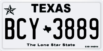 TX license plate BCY3889