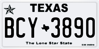 TX license plate BCY3890