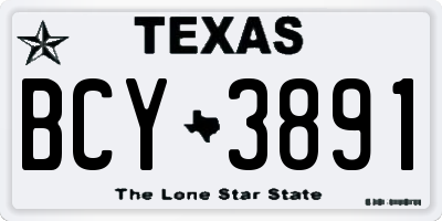 TX license plate BCY3891