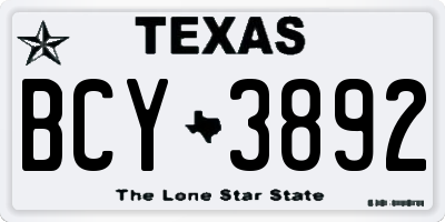 TX license plate BCY3892