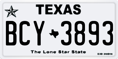 TX license plate BCY3893