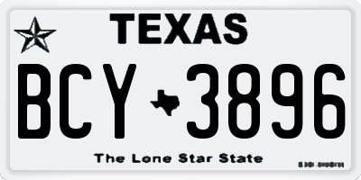 TX license plate BCY3896