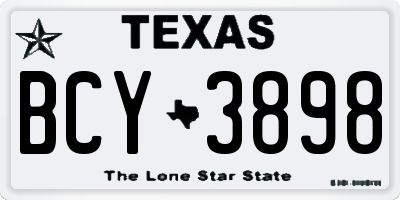 TX license plate BCY3898