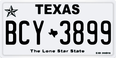 TX license plate BCY3899