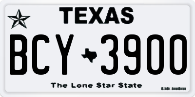TX license plate BCY3900