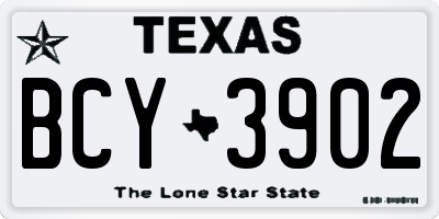 TX license plate BCY3902