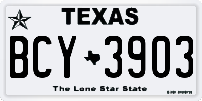TX license plate BCY3903
