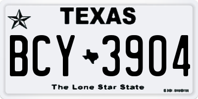 TX license plate BCY3904