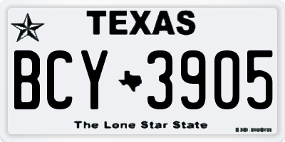 TX license plate BCY3905