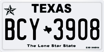 TX license plate BCY3908
