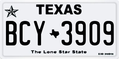 TX license plate BCY3909