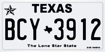 TX license plate BCY3912