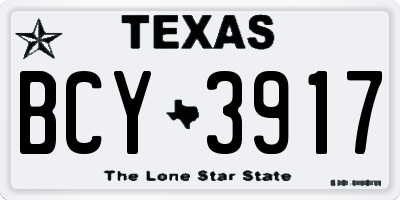 TX license plate BCY3917