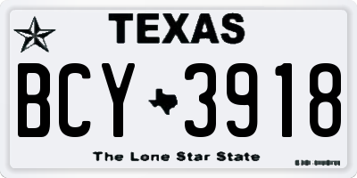 TX license plate BCY3918