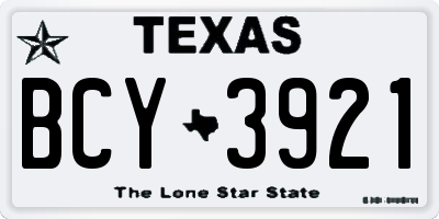 TX license plate BCY3921