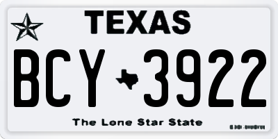TX license plate BCY3922