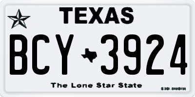 TX license plate BCY3924