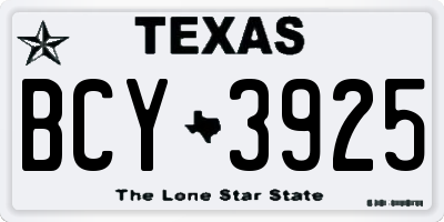 TX license plate BCY3925