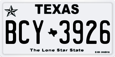 TX license plate BCY3926