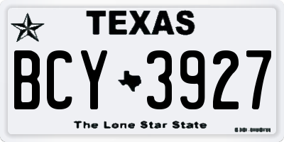 TX license plate BCY3927