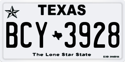 TX license plate BCY3928