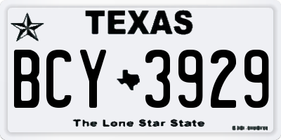 TX license plate BCY3929