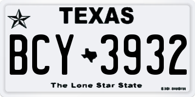 TX license plate BCY3932