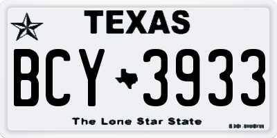 TX license plate BCY3933