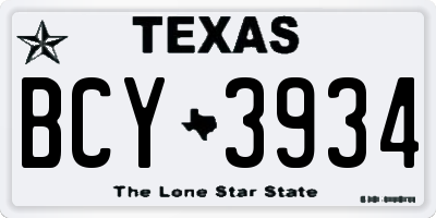 TX license plate BCY3934