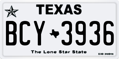 TX license plate BCY3936