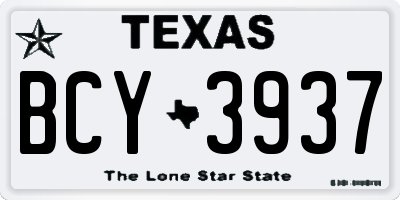 TX license plate BCY3937