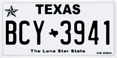 TX license plate BCY3941