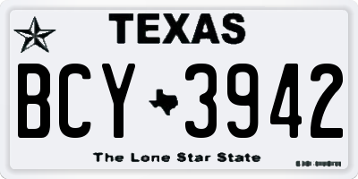 TX license plate BCY3942