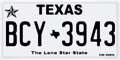 TX license plate BCY3943