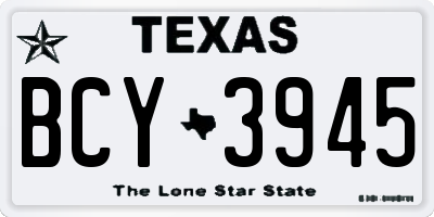 TX license plate BCY3945