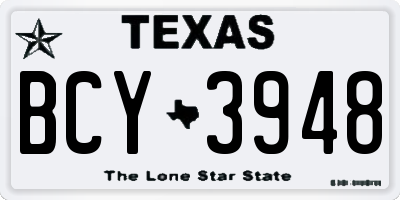 TX license plate BCY3948