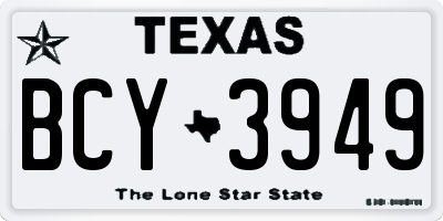 TX license plate BCY3949
