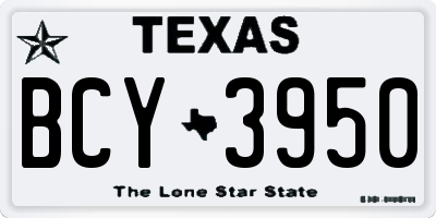 TX license plate BCY3950