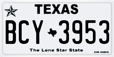 TX license plate BCY3953
