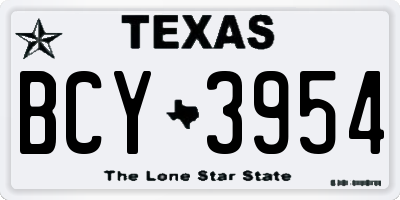 TX license plate BCY3954