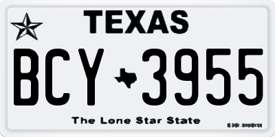TX license plate BCY3955