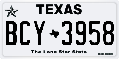TX license plate BCY3958