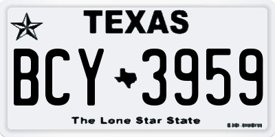 TX license plate BCY3959